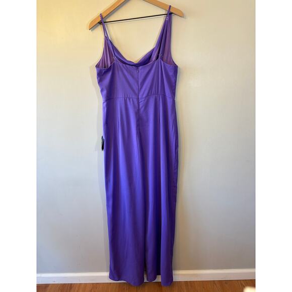 Lulus Alluring Extravagance Purple Asymmetrical Cowl Neck Jumpsuit Size XL NWT - Picture 8 of 8